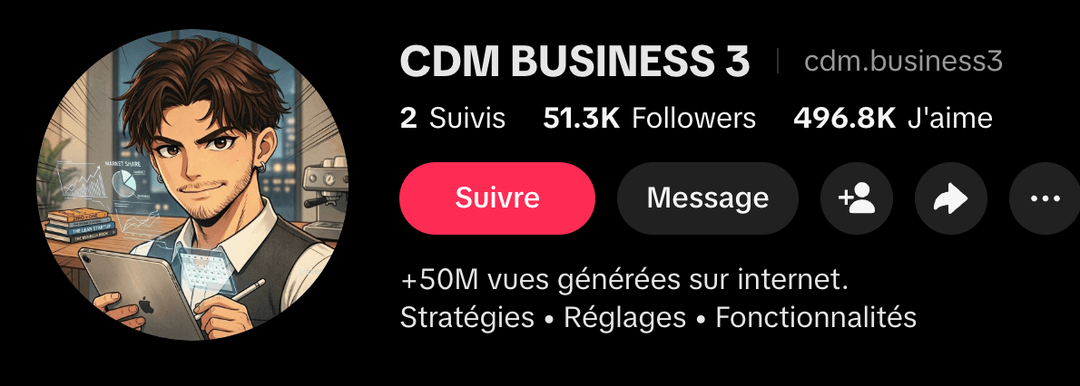 Capture du même compte aujourd'hui