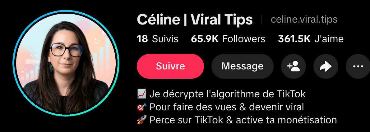Capture du même compte aujourd'hui