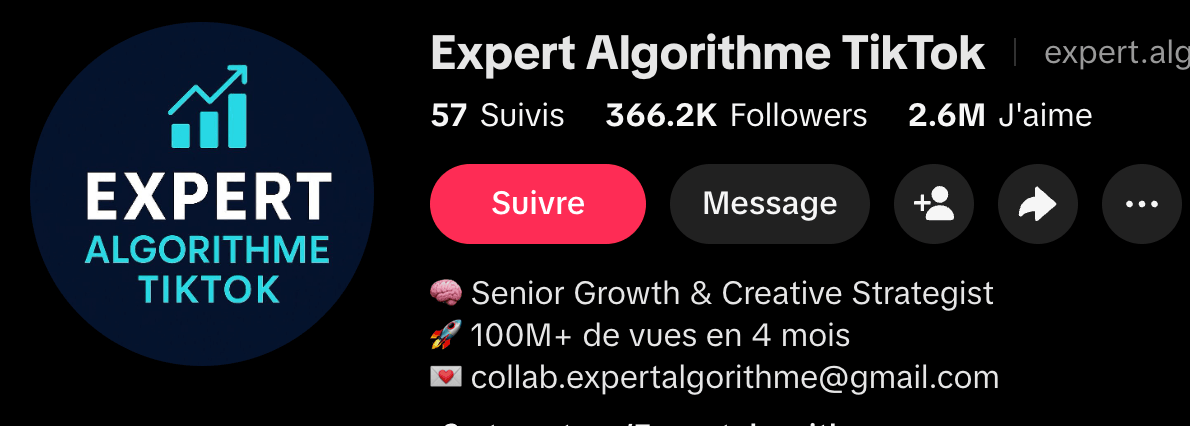 Capture du même compte aujourd'hui