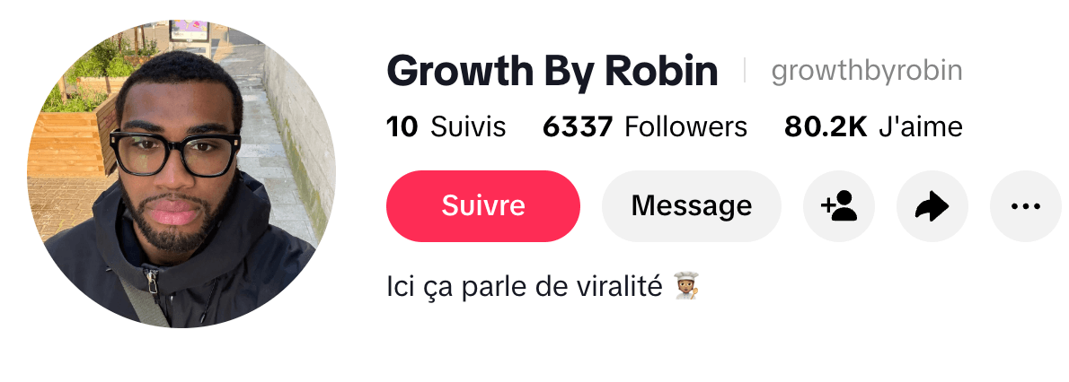 Capture du même compte aujourd'hui