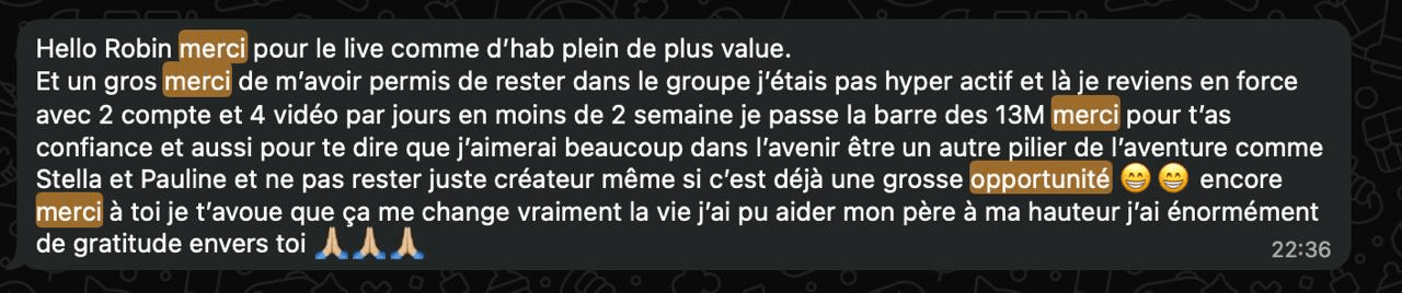 Message de Un membre
